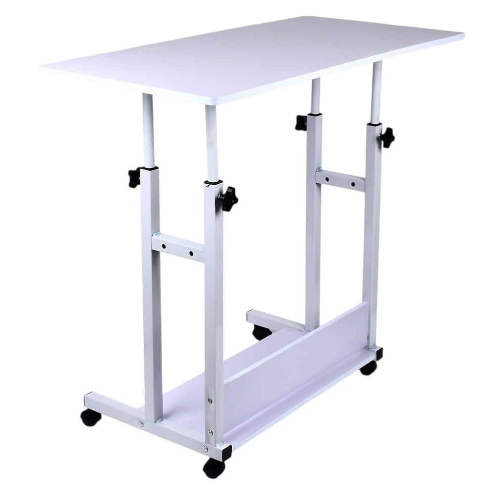 Стіл комп'ютерний з регулюванням висоти на колесах M50261M-W 80х40х60-90 см Білий (32709070)