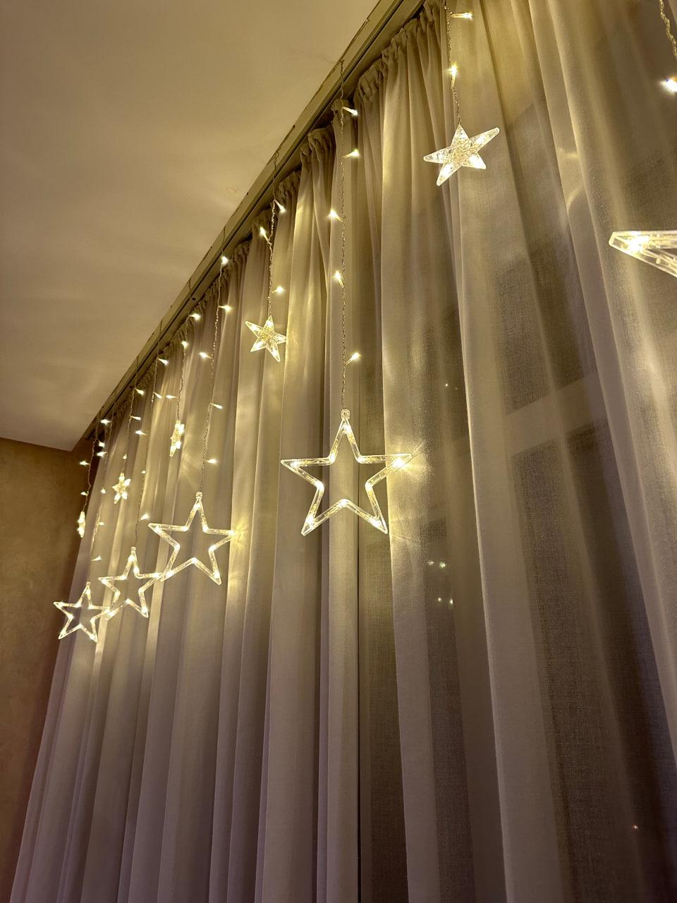 Гірлянда Зірки 12 зірок 3 м Білий теплий (909090) - фото 4 Гірлянда Зірки 12 зірок 3 м Білий теплий (909090) - фото 4
