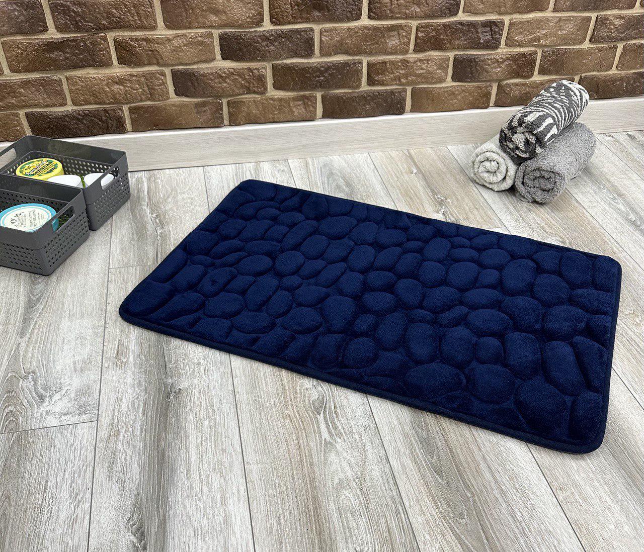 Коврик для ванной Stone Premium Memory Foam 80х50 см Синий (KS0007) - фото 6 Коврик для ванной Stone Premium Memory Foam 80х50 см Синий (KS0007) - фото 6