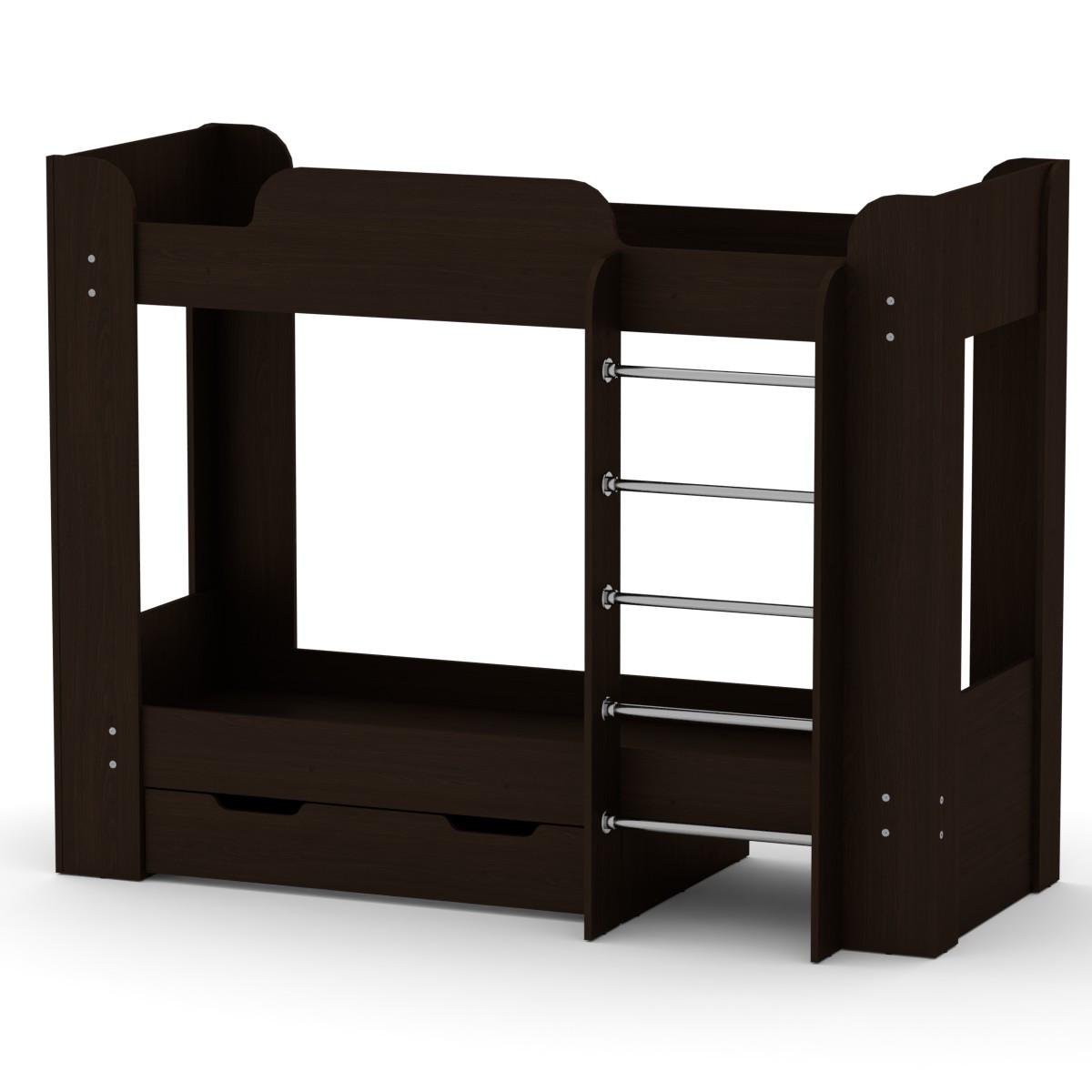 Кровать двухярусная Компанит Твикс-2 70x190 см Венге темный (26892467) - фото 1
