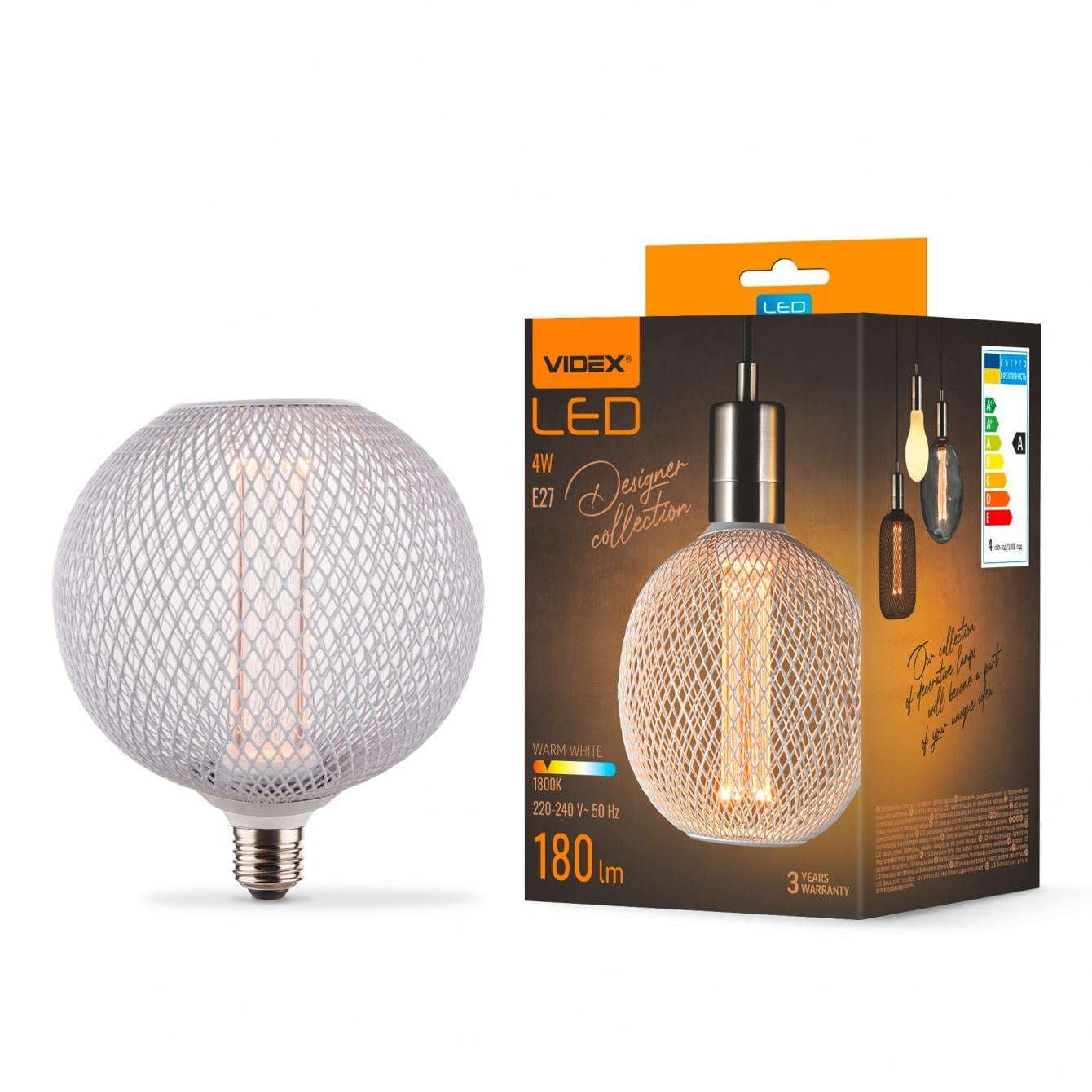 Лампа LED Videx Filament VL-DWMC125150 Chainmail style 4W E27 1800K White (36813137) Лампа LED Videx Filament VL-DWMC125150 Chainmail style 4W E27 1800K White (36813137)