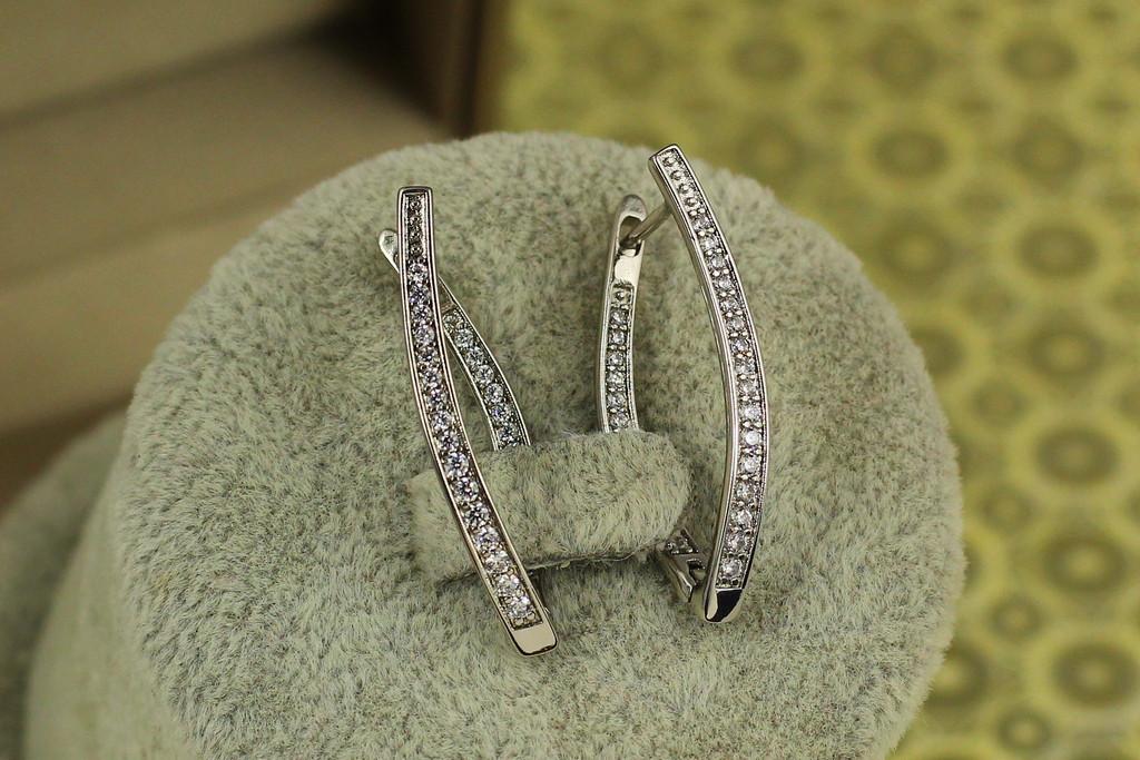 Серьги Xuping Jewelry овальные скобки 3 см Серебристый (2347586570)