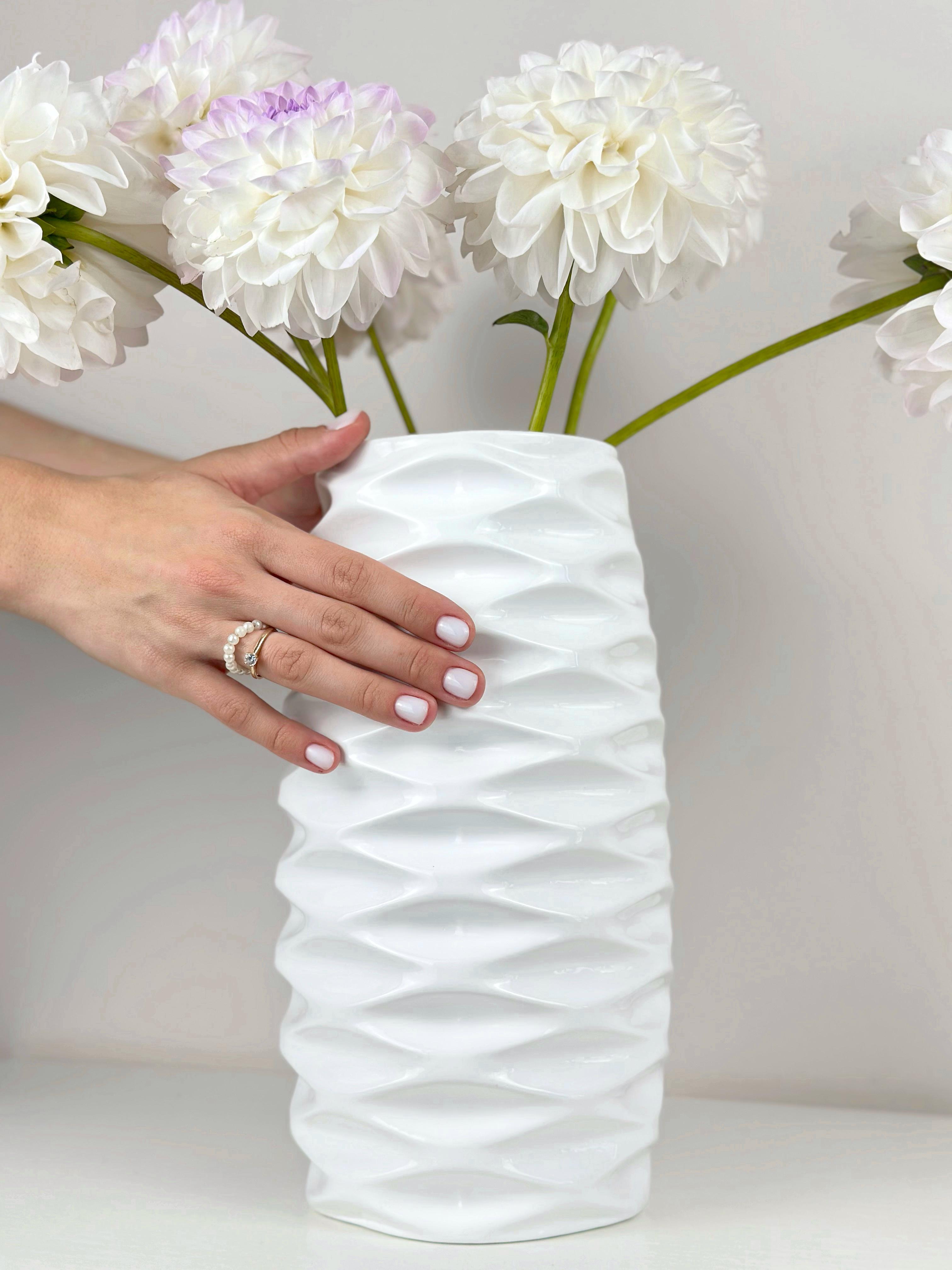 Ваза для цветов и декора глиняная керамическая Соты 29 см Белый (4001-8) - фото 6 Ваза для цветов и декора глиняная керамическая Соты 29 см Белый (4001-8) - фото 6