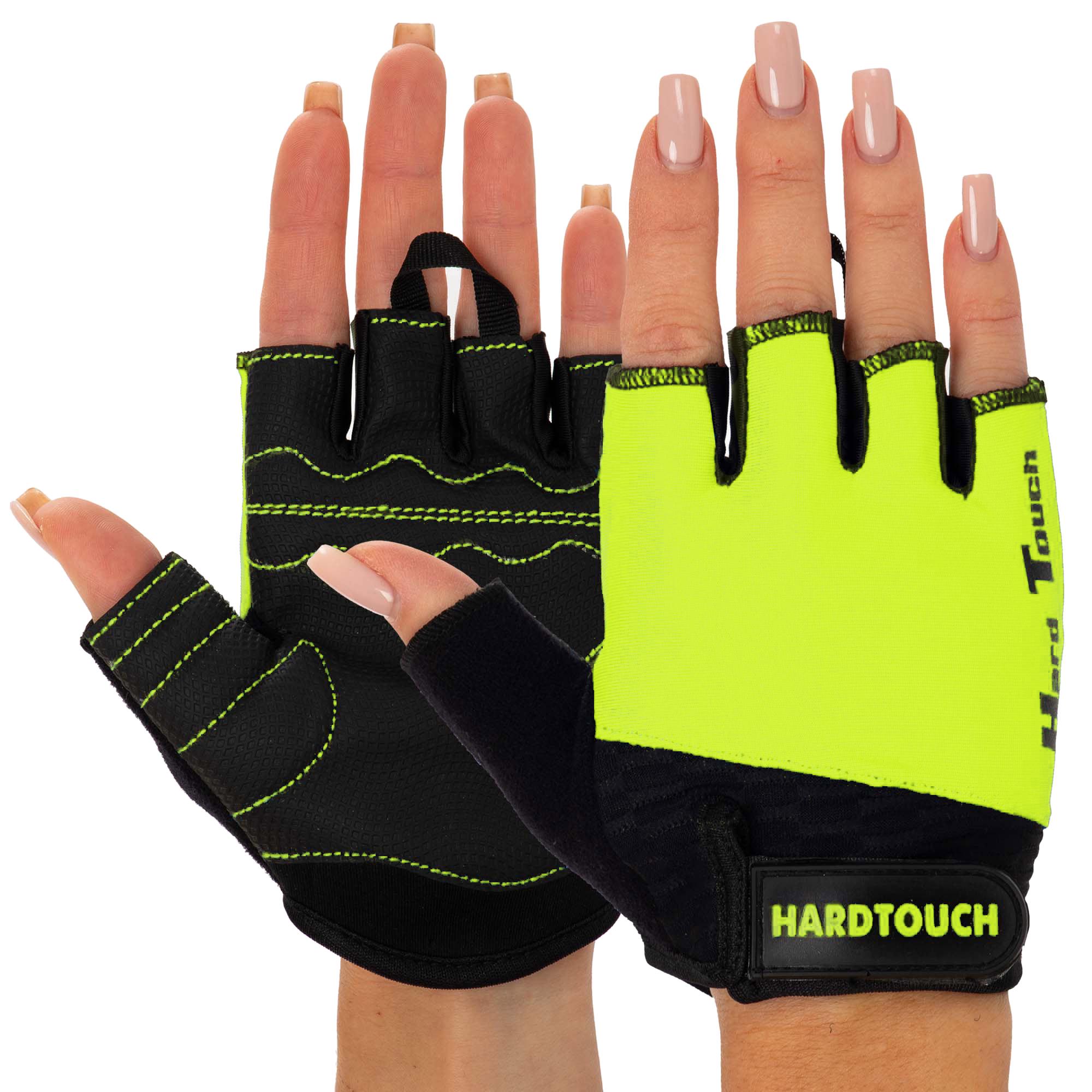 Перчатки для спорта Hard Touch BC-4666 PVC PL открытые пальцы M Желтый (BC-4666_Желтый_M)
