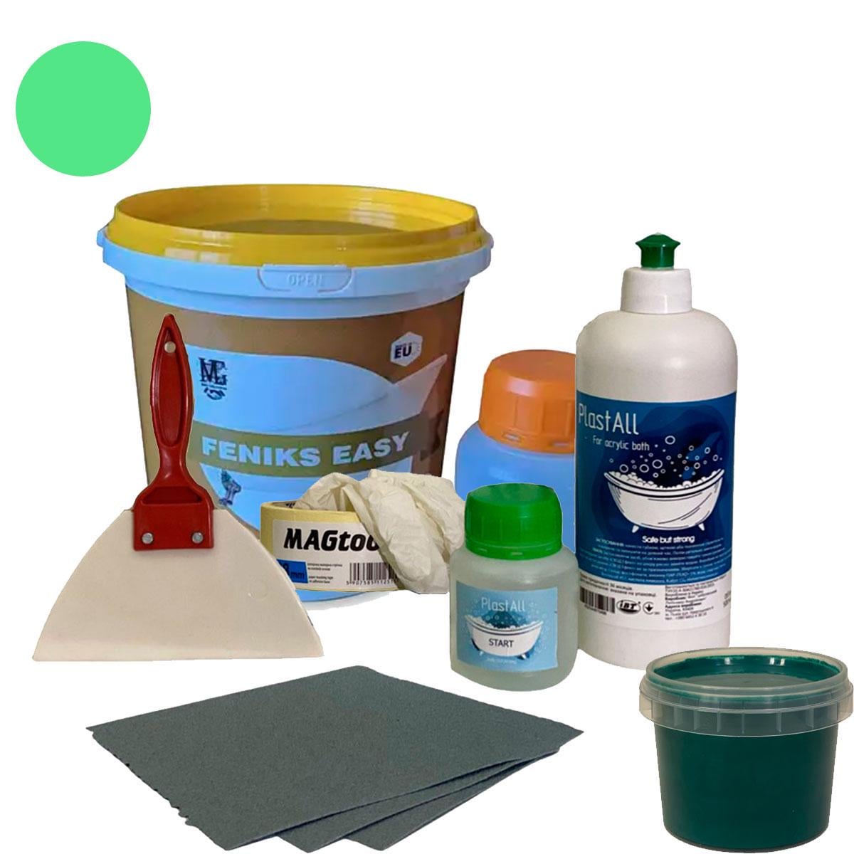 Краска эмаль с набором для реставрации ванн Fеniks Easy 800 г Зеленый (23915843)