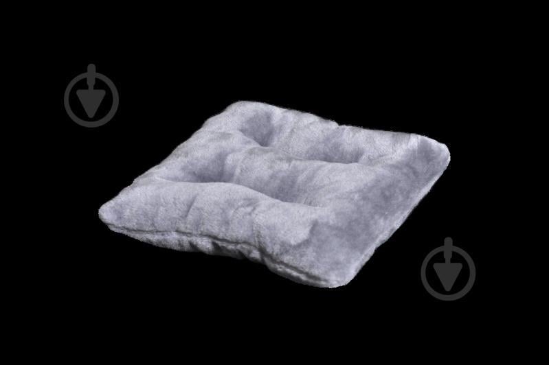 Подушка-лежак (синтепон) для котів та собак Мур-мяу квадратна 34 х 34 см Сіра