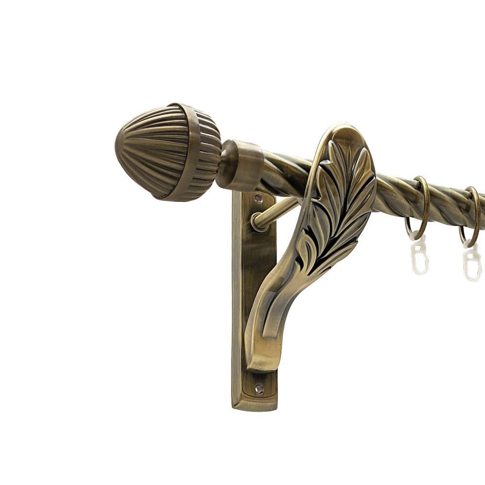 Карниз металлический Orvit Одеон однорядный ретро скрученная труба/кольцо металлическое Антик 25 мм 300 см (00-00016776)