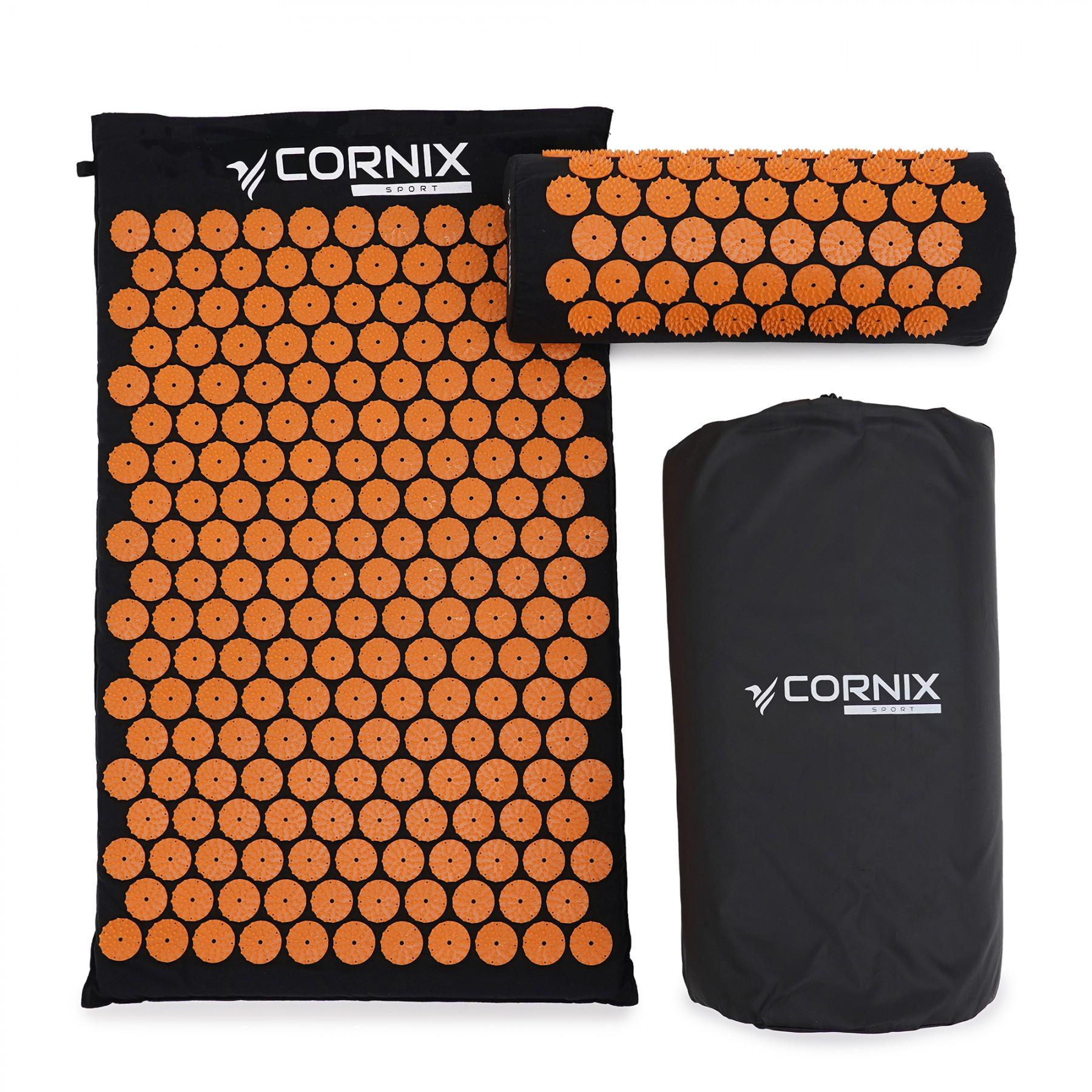 Коврик акупунктурный с валиком Cornix XR-0111 Classic Mat Аппликатор Кузнецова Black/Orange (39479)