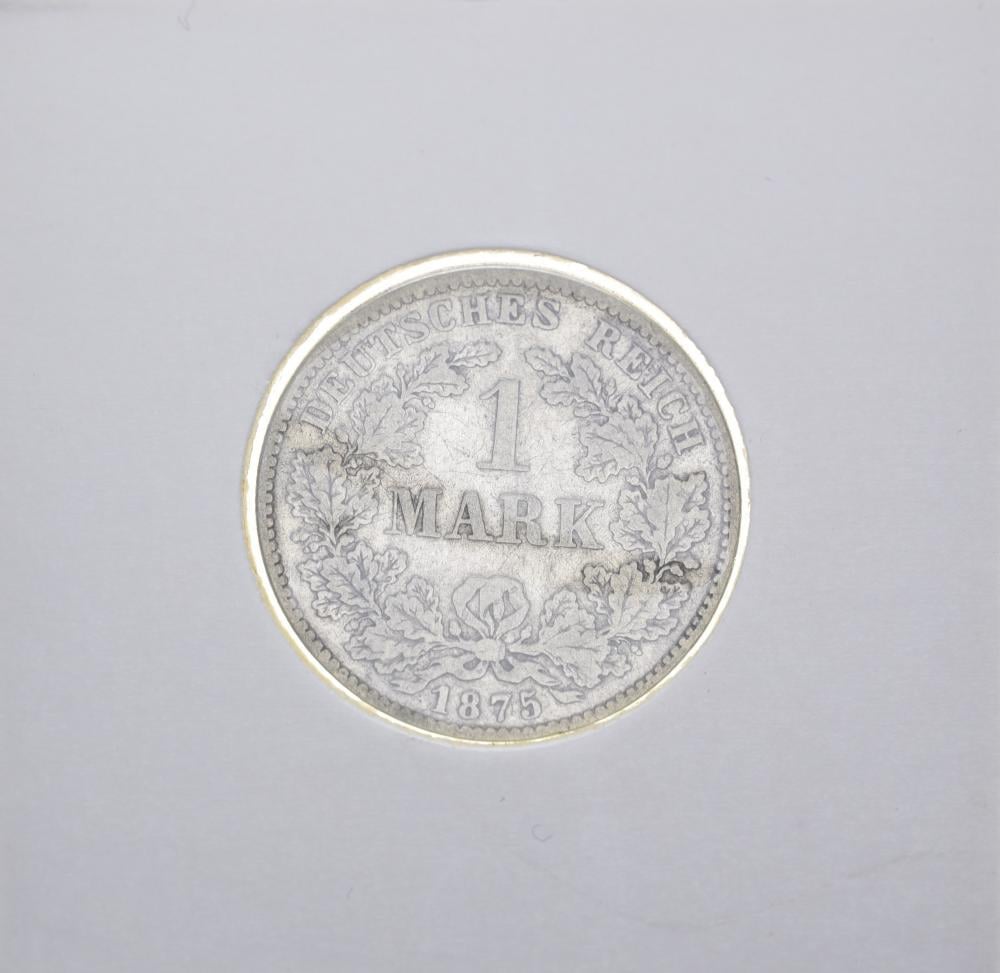 Коллекционная монета 1 марка 1875 G-VG Серебро (15389071)