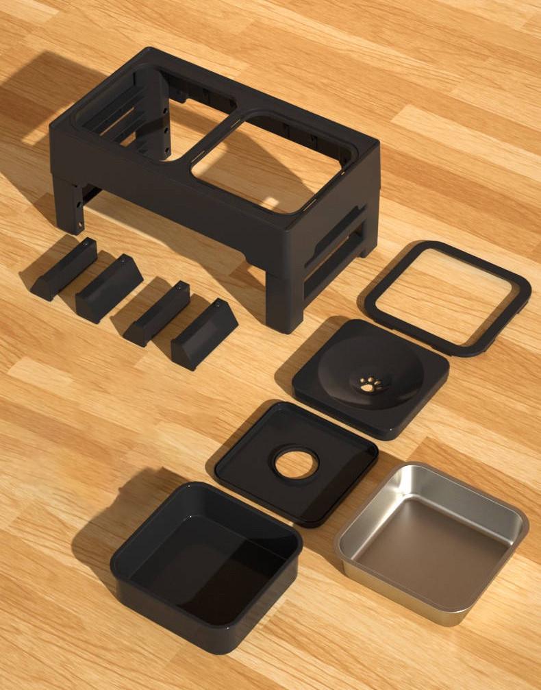 Миска двойная для собак ELS PET на подставке с регулируемой высотой и плавающим блюдцем Черный (1822310327) - фото 9 Миска двойная для собак ELS PET на подставке с регулируемой высотой и плавающим блюдцем Черный (1822310327) - фото 9