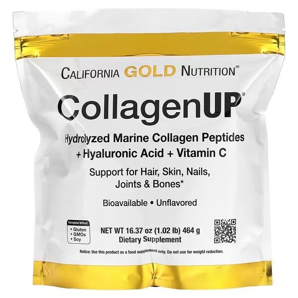 Колаген California Gold Nutrition CollagenUP морський гідролізований гідролізований гіалуронова кислота і вітамін С 464 г