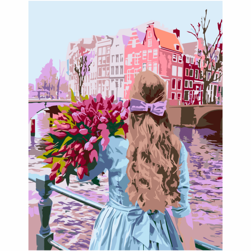 Картина по номерам Rosa Тюльпаны в руках 35х45 см (Az-258585)