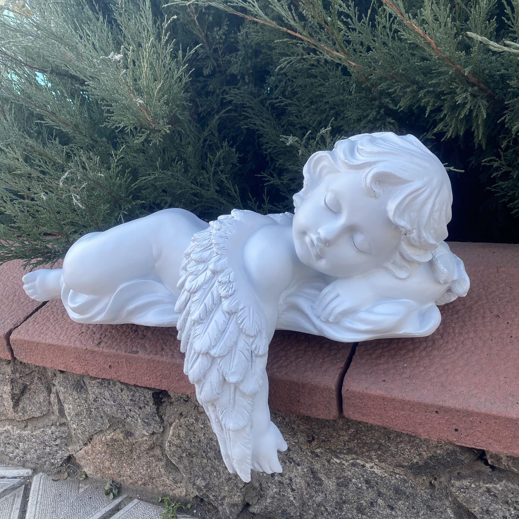 Садова фігура Янгол лежить опустивши ліве крило (4125) - фото 3 Садова фігура Янгол лежить опустивши ліве крило (4125) - фото 3