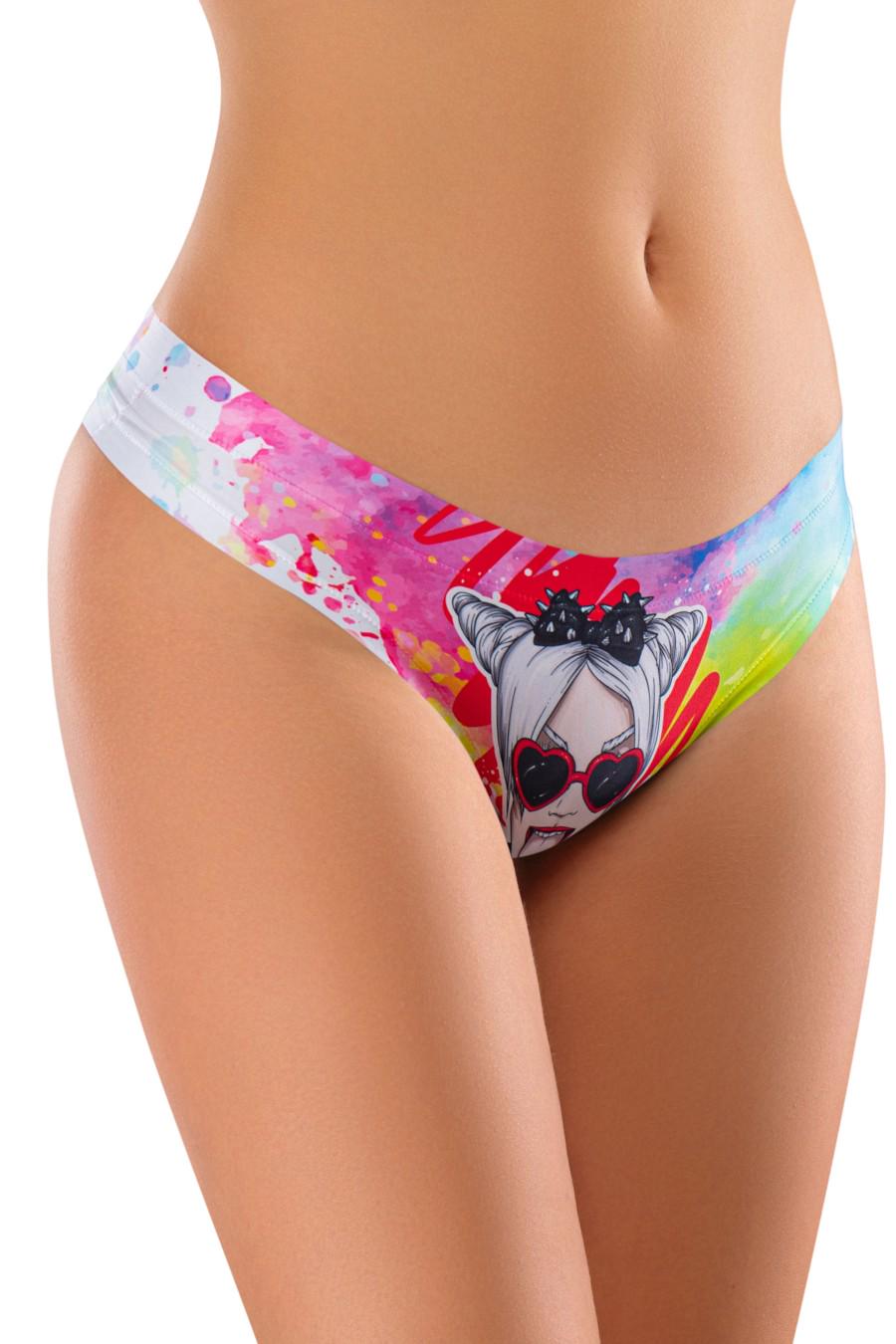Трусики женские Mememe стринг с ярким принтом M Разноцветный (83407-59345-81)