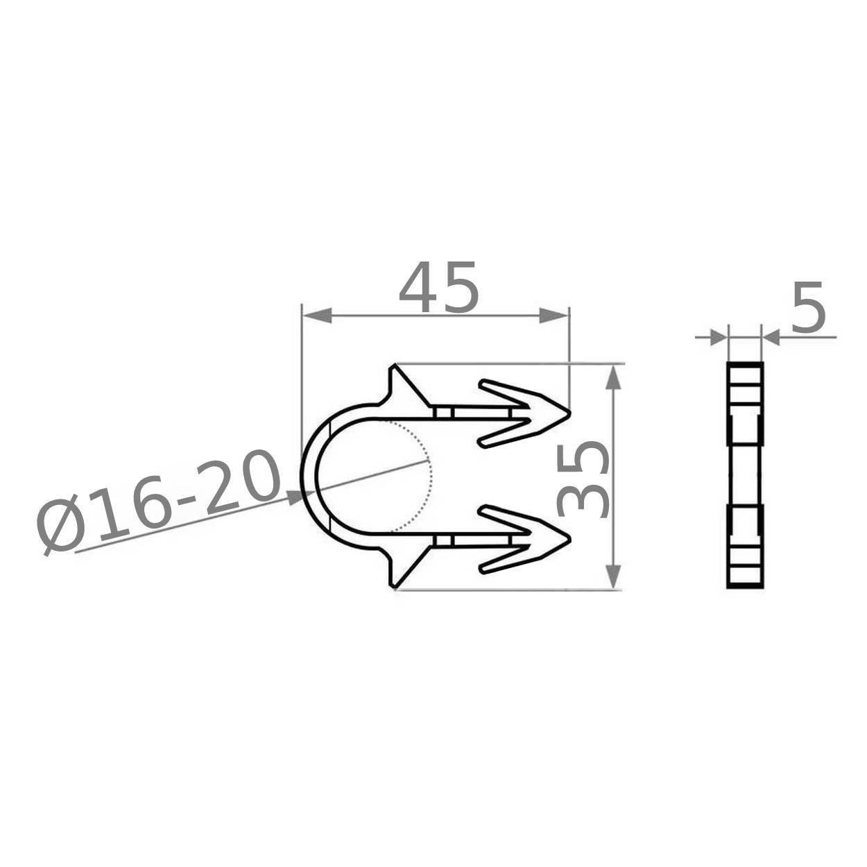 Гарпун-скоба для кріплення труби ТП Ø 16-20х45 мм 100 шт. Чорний (30364561) - фото 4 Гарпун-скоба для кріплення труби ТП Ø 16-20х45 мм 100 шт. Чорний (30364561) - фото 4
