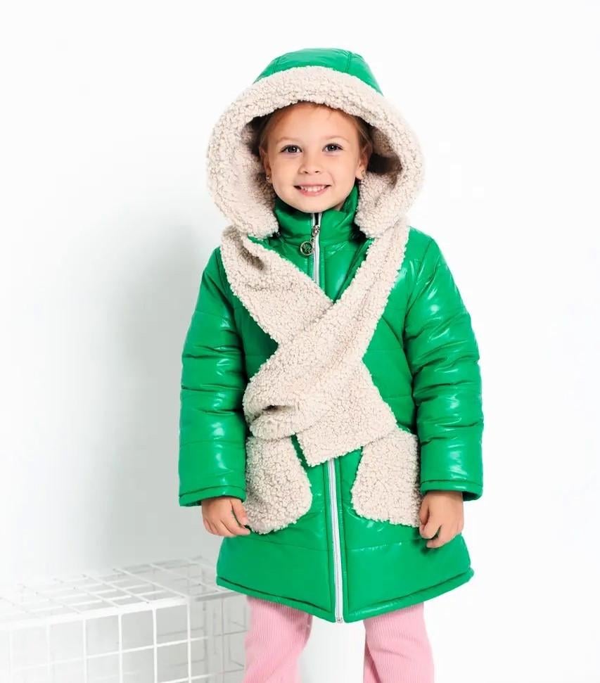 Куртка зимова Мері для дівчаток 86 см Зелений (D-8435-86з)