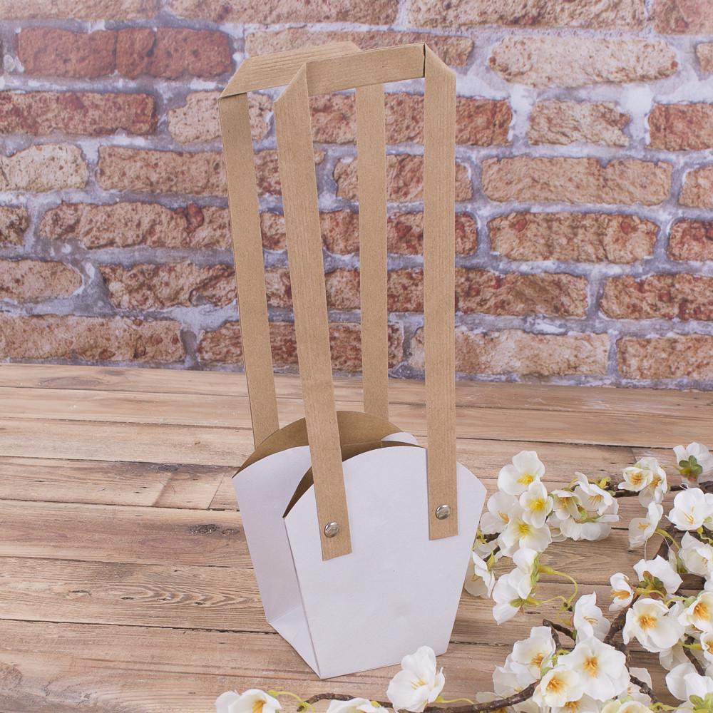 Пакет под цветы трапеция Белый (1776-4)