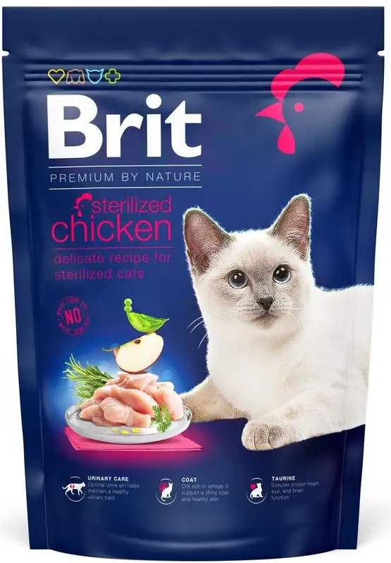 Сухий корм для стерилізованих котів Brit Premium by Nature Cat Sterilised з куркою 800 г (1789932828) - фото 1