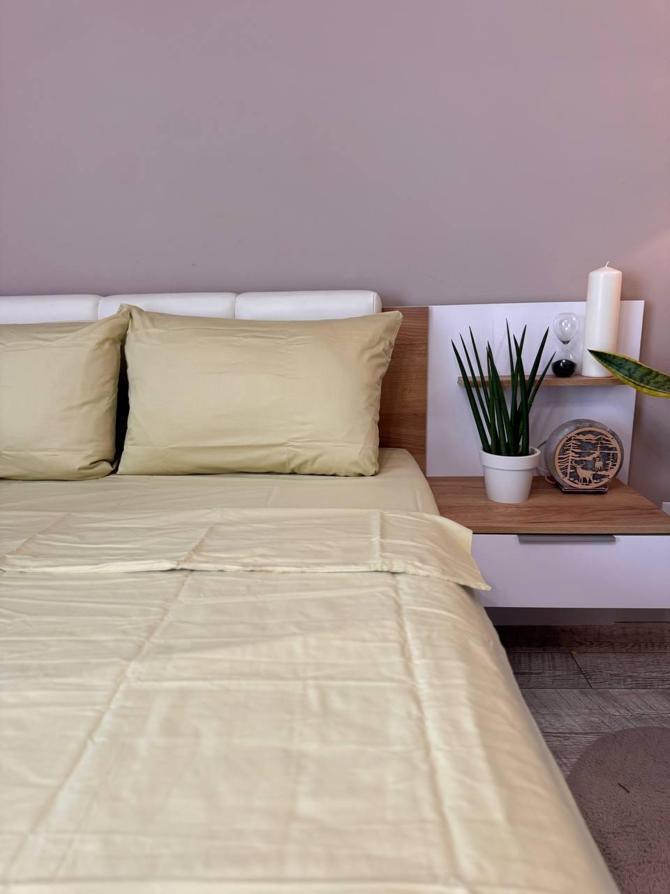 Постільна білизна сатин сімейний 150х220 см наволочки 70х70 см 2 шт. Кремовий (Д-Al-satin-004-04) - фото 5 Постільна білизна сатин сімейний 150х220 см наволочки 70х70 см 2 шт. Кремовий (Д-Al-satin-004-04) - фото 5