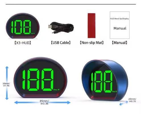 GPS-спидометр цифровой автомобильный HUD X3 - фото 2 GPS-спидометр цифровой автомобильный HUD X3 - фото 2