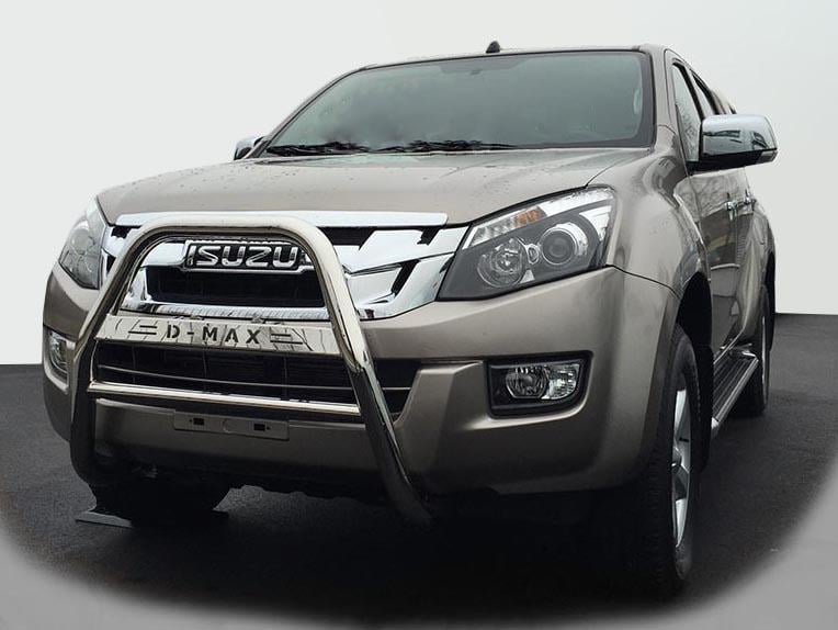 Передняя защита QT008 CAN для Isuzu D-Max 2011-2019 гг. нержавеющая сталь Хром