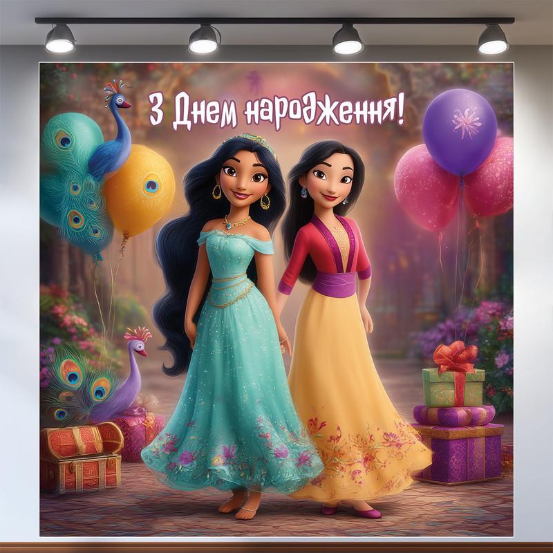 Баннер для фотозоны Принцессы Дисней 120x120 см №44198 Баннер для фотозоны Принцессы Дисней 120x120 см №44198