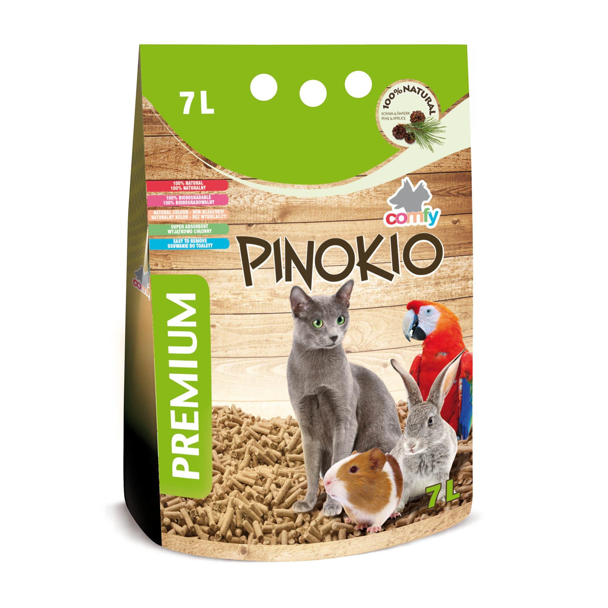 Наполнитель для туалета Comfy Pinokio древесный 7 л Оранжевый (112161)