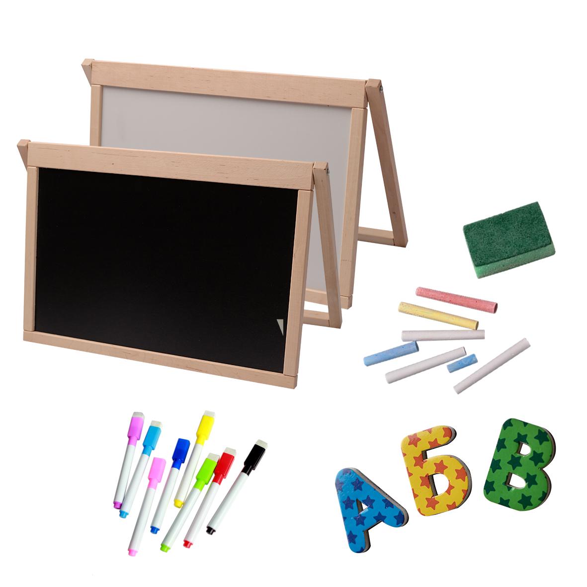 Мольберт настільний двосторонній магнітний дерев'яний 3в1 52x37x2 см (4312)