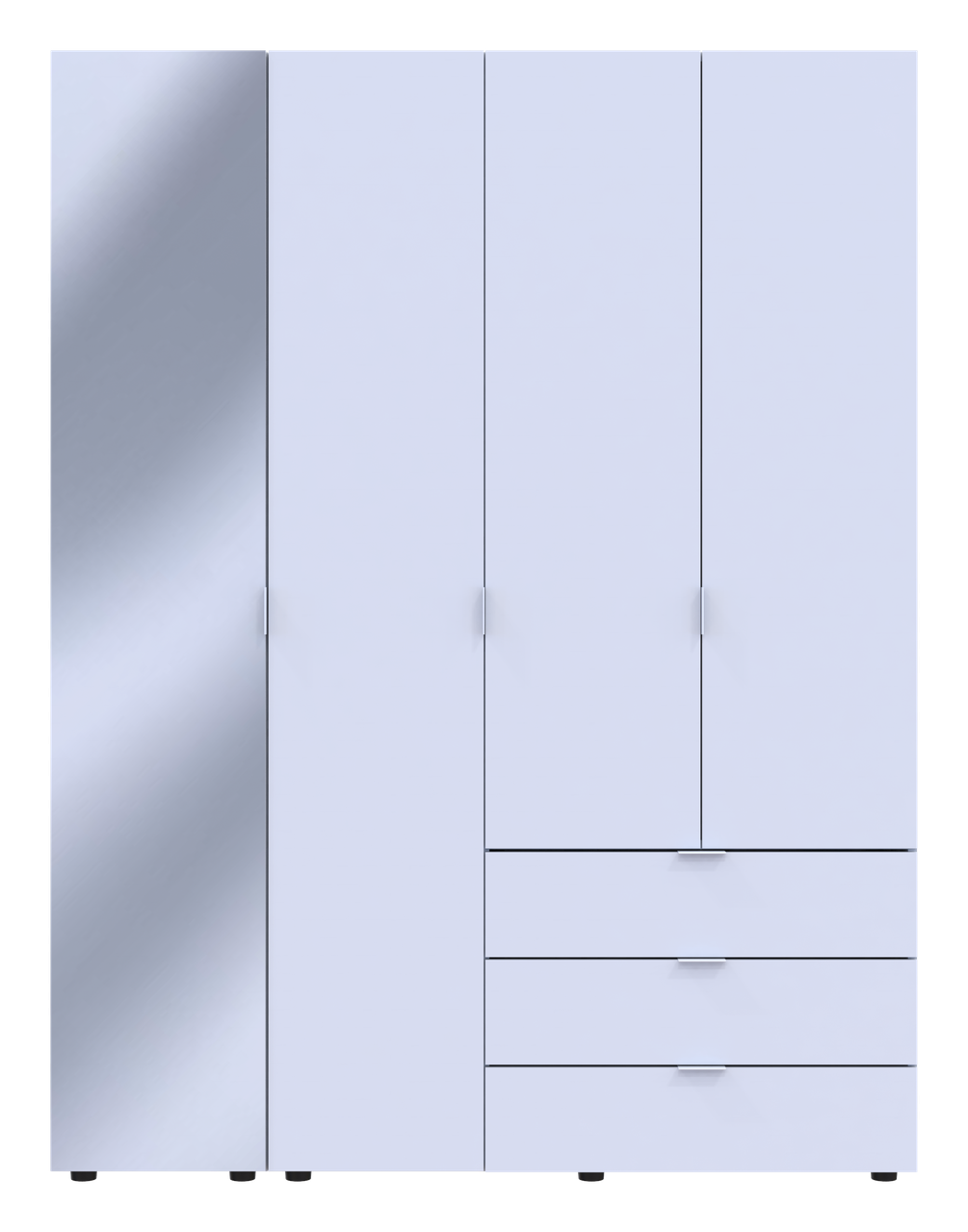 Комплект шкафов для одежды Doros Гелар 155х49,5х203,4 см 2 шт. Зеркало/Белый (DRS-011185)