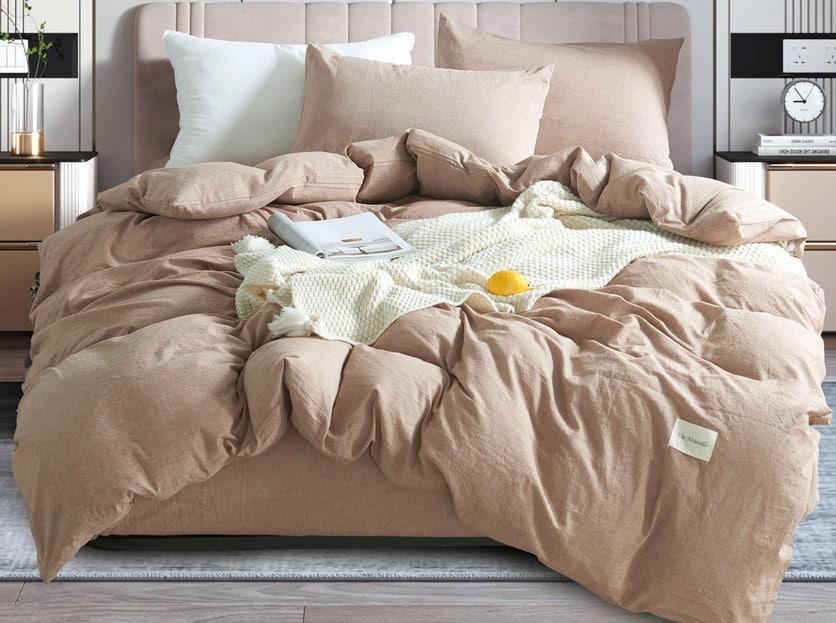 Постельное белье Vie Nouvelle Washed cotton евро на резинке вареный хлопок 200х220 см (W1E180)