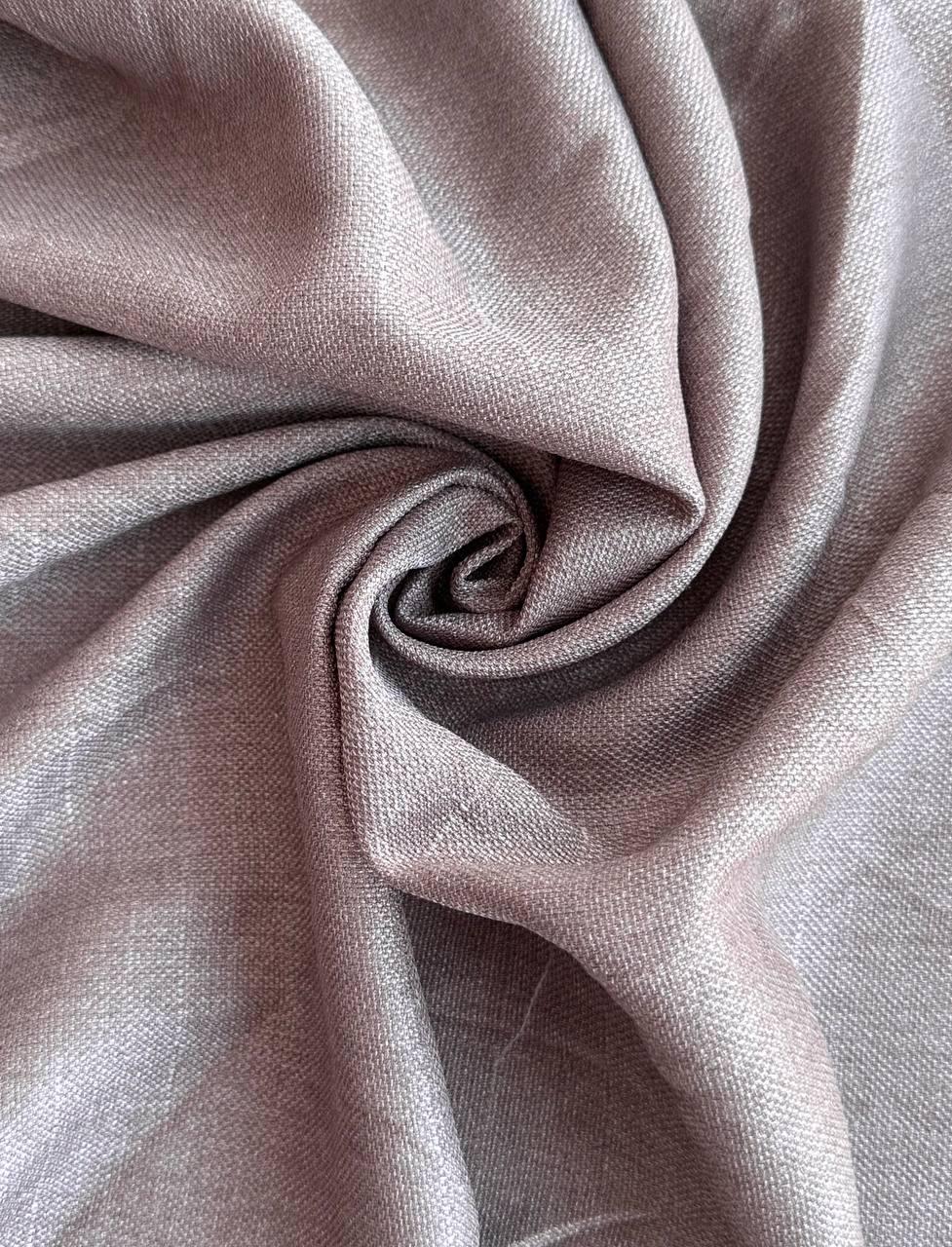 Штора однотонная льняная двусторонняя Olimpos на тесьме 6 см 250х270 см Серо-коричневый (12087785)