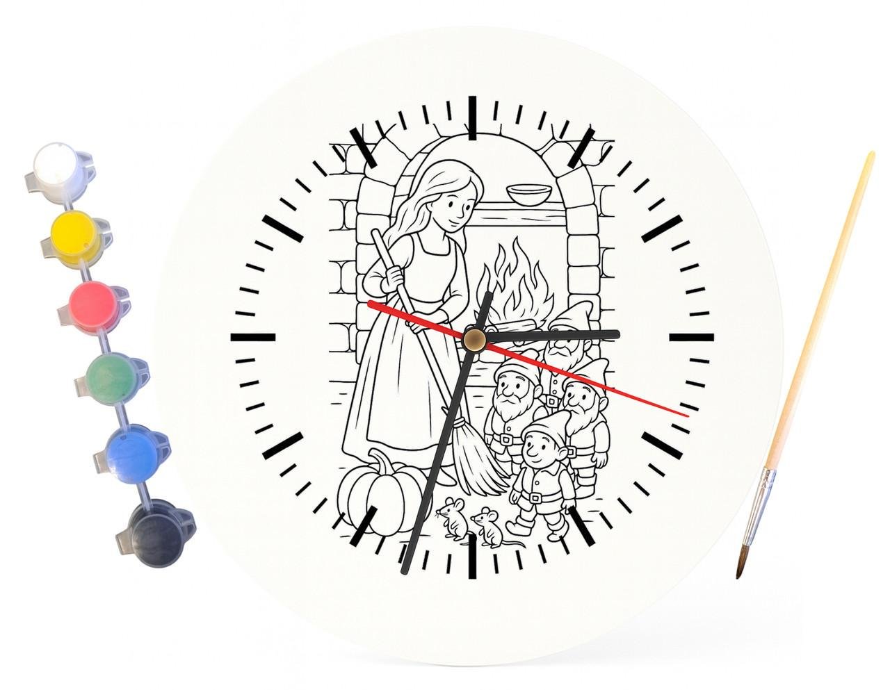 Детский набор для творчества часы-раскраски Белоснежка по мотивам сказки братьев Гримм 30 см (Г0015) - фото 4 Детский набор для творчества часы-раскраски Белоснежка по мотивам сказки братьев Гримм 30 см (Г0015) - фото 4