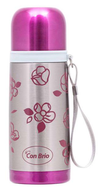 Термос Con Brio CB-317 с цветочным принтом нержавеющая сталь 350 мл Малиновый (2784904585)