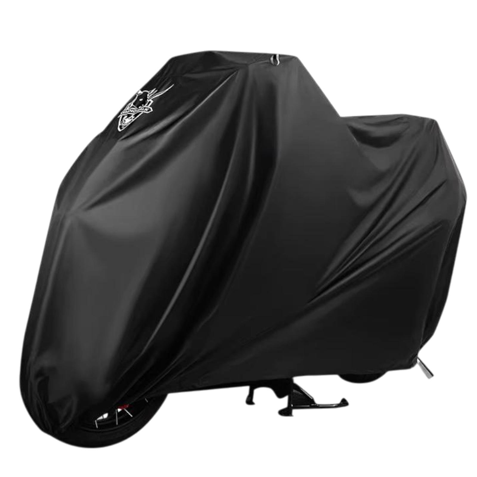 Чохол-дощовик для мотоцикла Rhinowalk F1002 Terylene із захистом від сонця та антикрадіжним отвором XL Чорний (RWK-F1002-7386)