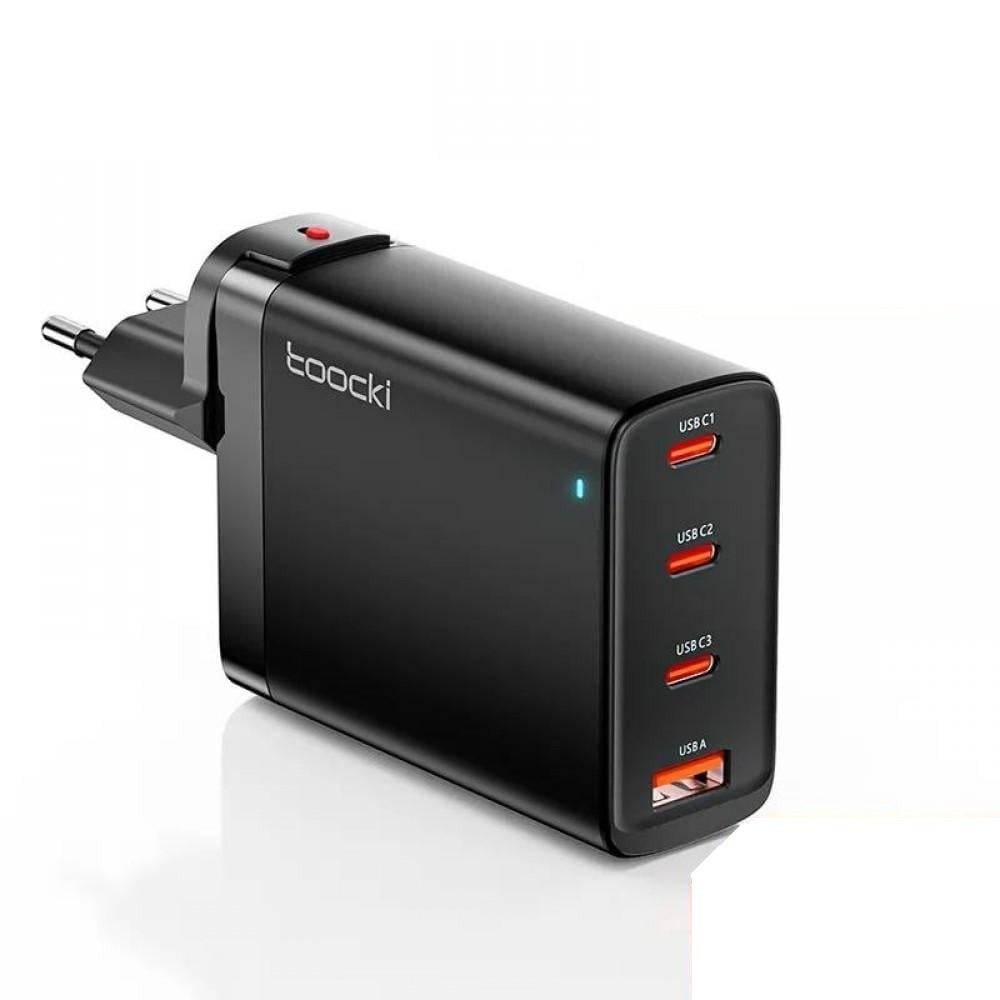 Зарядний пристрій мережевий Toocki GAN 100W 3 Type-C/1 USB (25397346)