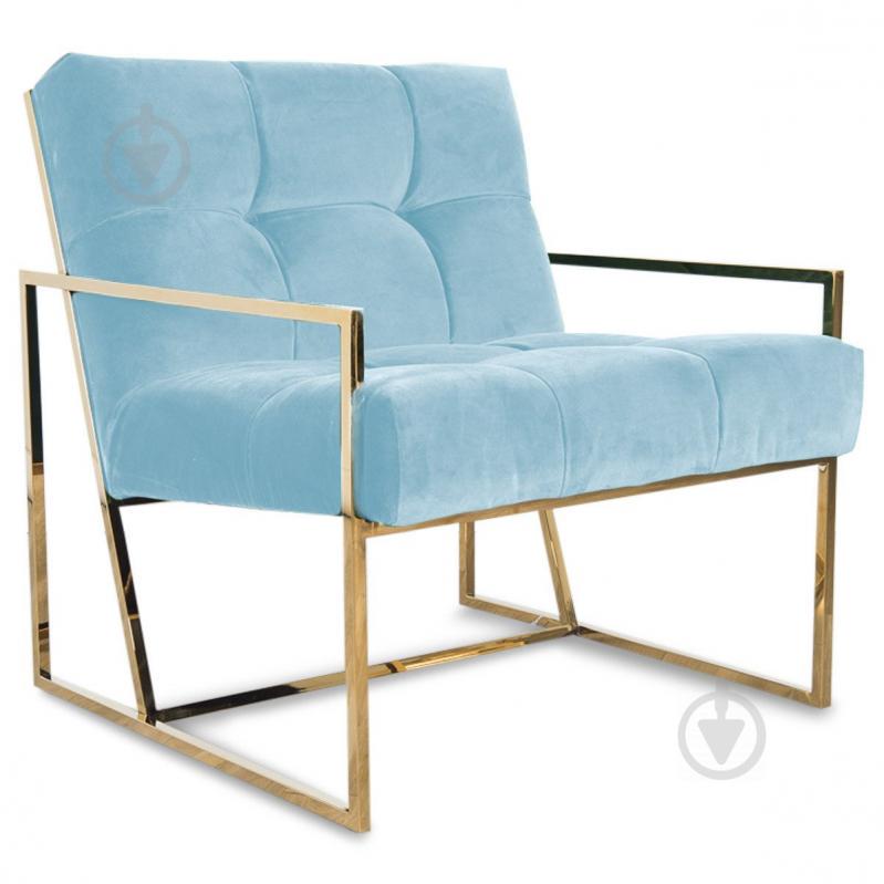 Мягкое кресло на металлическом каркасе JecksonLoft Шик Голубой 039
