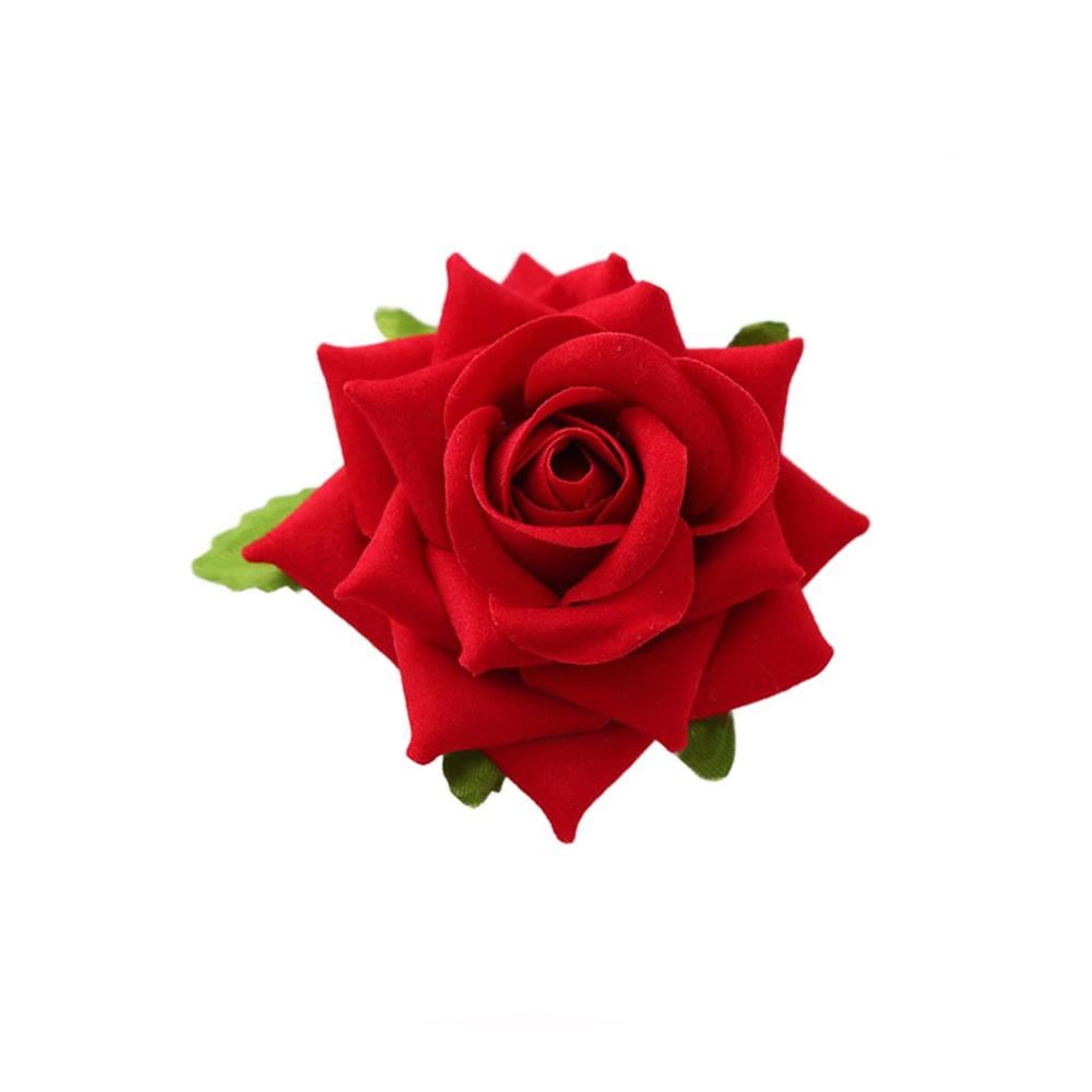 Заколка-брошь объемная Роза 6 см 2в1 Красный (3000003784)