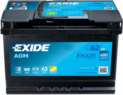 Аккумулятор EXIDE AGM R EN680 62 Ah-12 V 242х175х190 мм (EK620) Аккумулятор EXIDE AGM R EN680 62 Ah-12 V 242х175х190 мм (EK620)