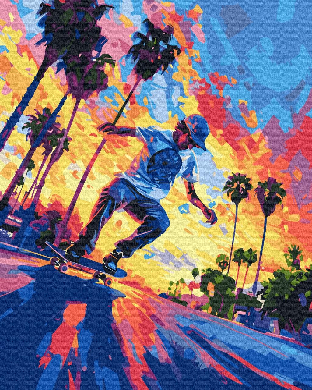 Картина по номерам BrushMe Калифорнийский скейтбордист BS54108 40x50 см (2314889358)