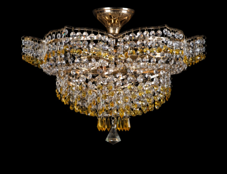 Кришталева люстра L8414/500/6 FGD-WT/YE Білий/Золото/Жовтий (AN000298)