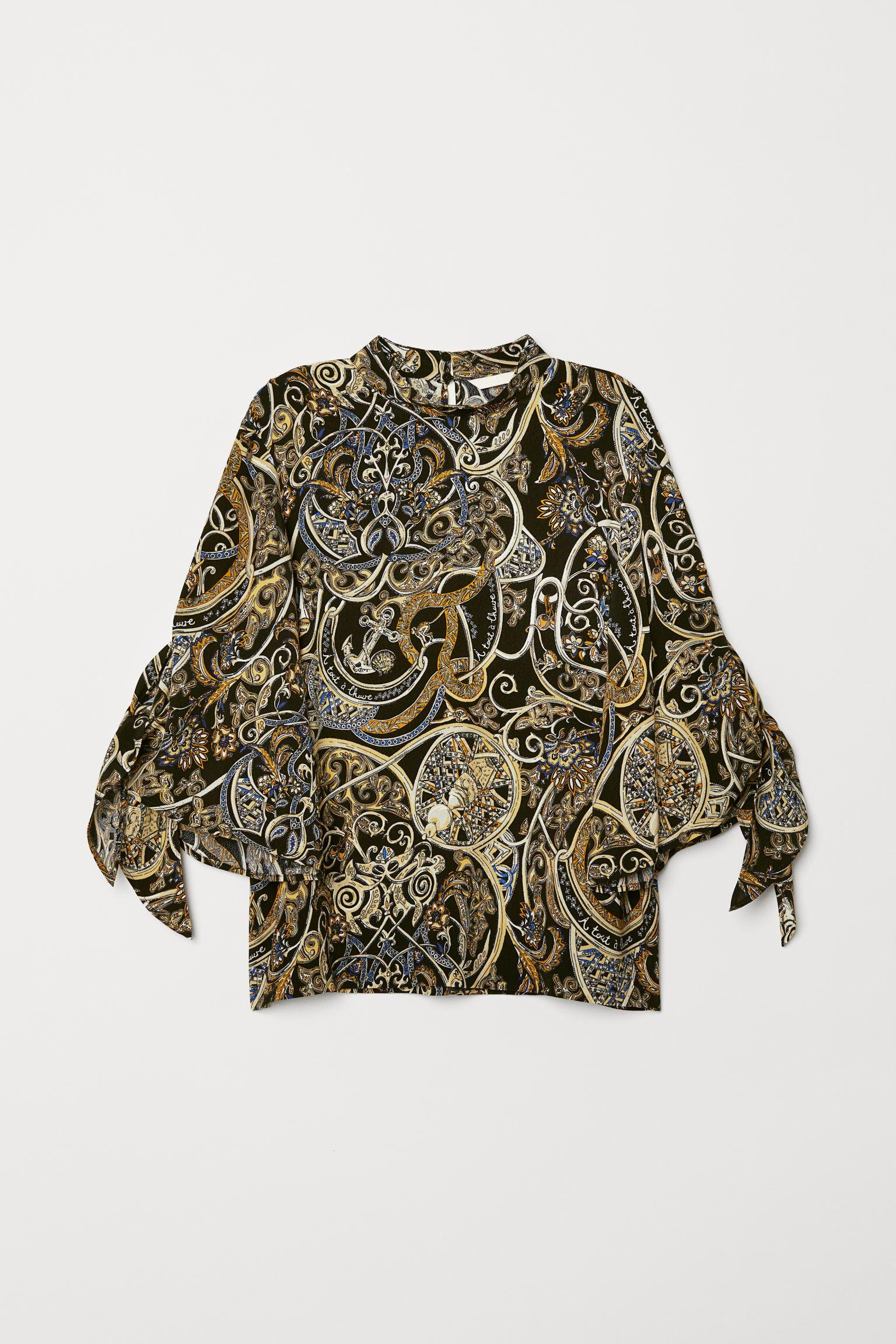 Блуза H&M Узор р. 32 Черно-бежевый (2201667509) Блуза H&M Узор р. 32 Черно-бежевый (2201667509)