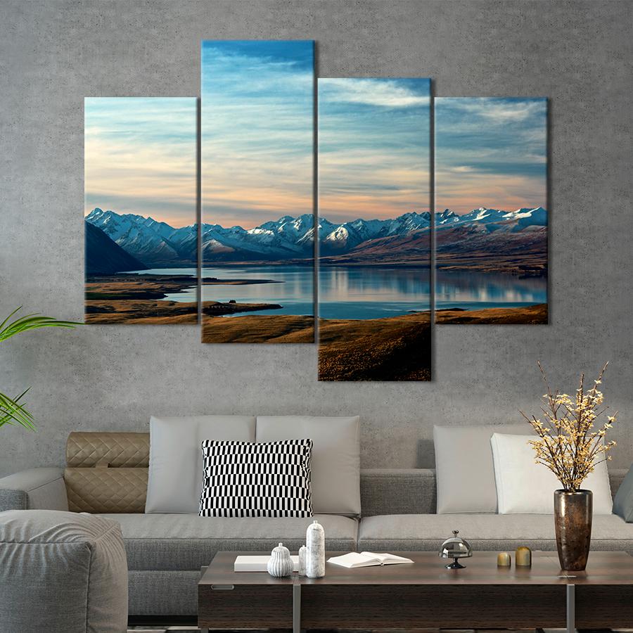 Картина природа Озеро Текапо біля підніжжя гір 149x106 см (A1161-4)