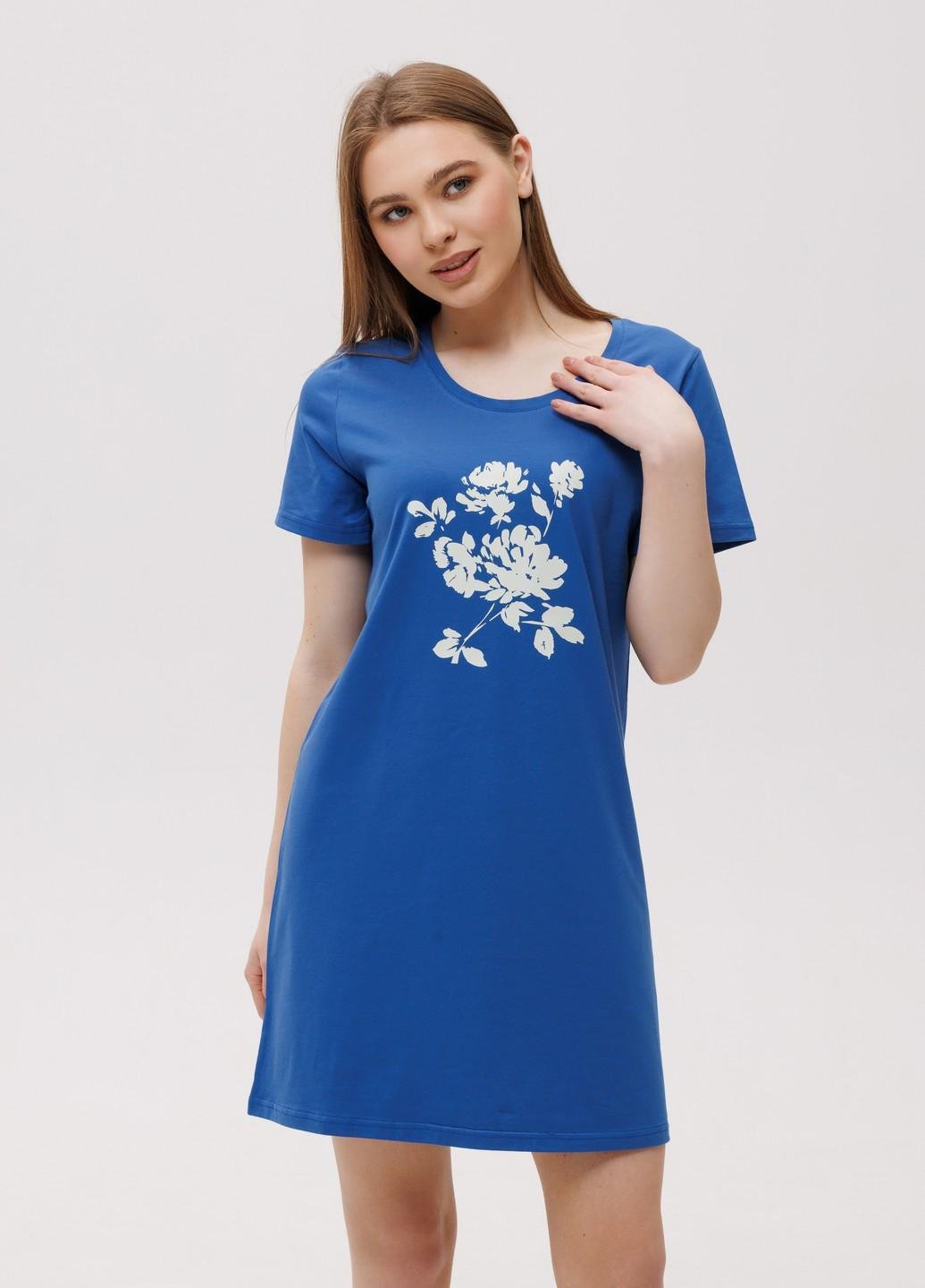 Ночная рубашка Наталюкс хлопковая XL Синий (4820219404151) Ночная рубашка Наталюкс хлопковая XL Синий (4820219404151)