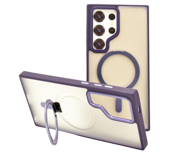 Чехол - накладка Magsafe Magnetic Ring для Samsung Galaxy S24 Ulta с магнитным кольцом Фиолетовый