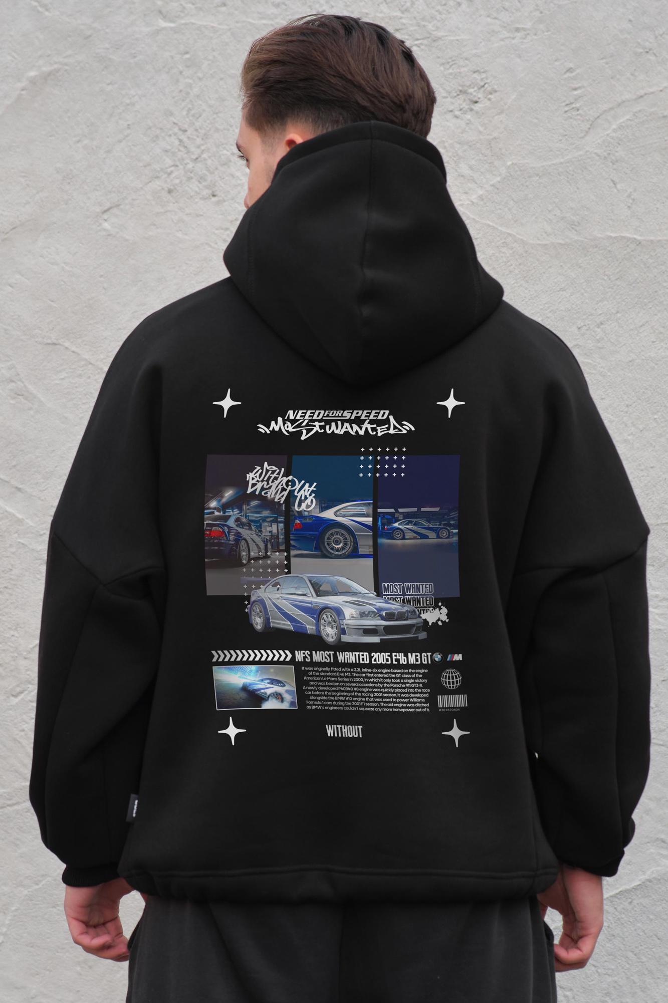 Худи на флисе Without с капюшоном и принтом Wanted оверсайз Black (8055564) Худи на флисе Without с капюшоном и принтом Wanted оверсайз Black (8055564)