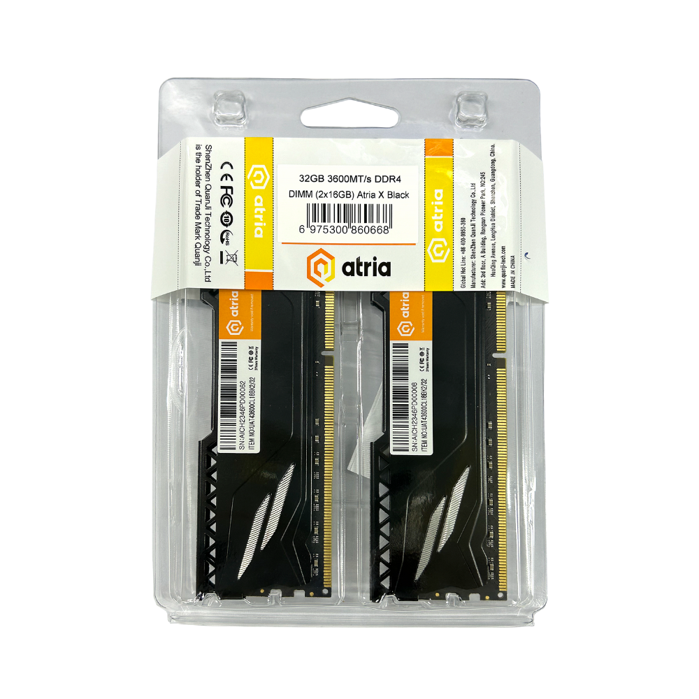 Оперативна пам'ять Atria Fly Black UAT43600CL18BK2/32 DDR4/32 Gb/3600 МГц для настільних ПК (586681) - фото 3