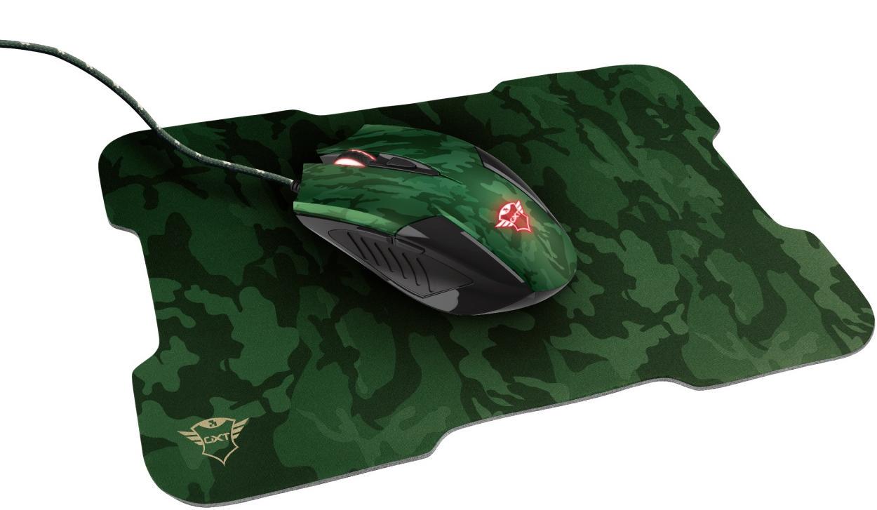 Мышь Trust GXT 781 USB Rixa Camo проводная игровая с ковриком Gaming (23611)