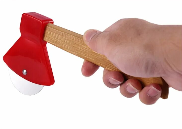 Ніж для піци з нержавіючої сталі з бамбуковою ручкою Червоний (13687860) - фото 8