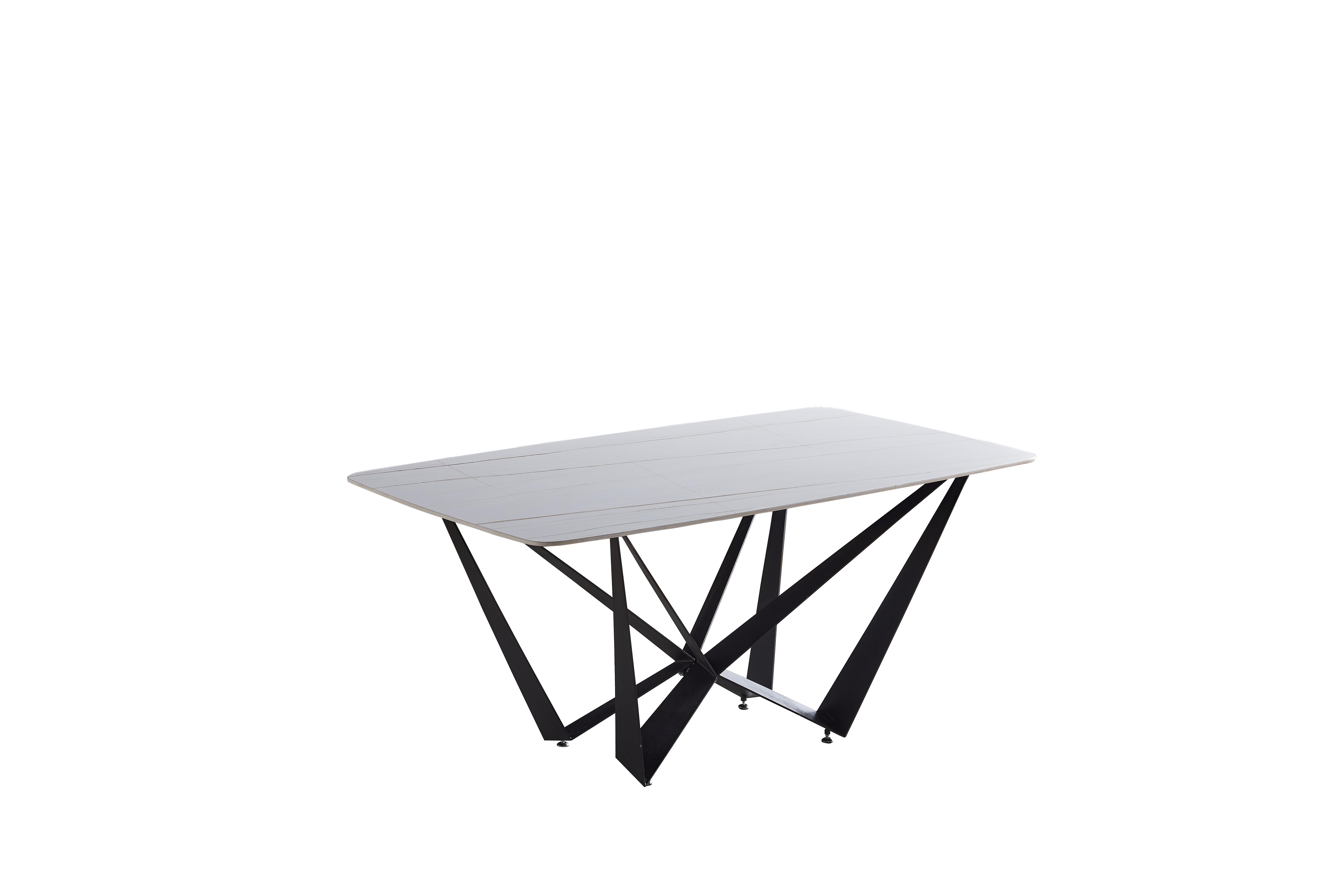 Стол Intarsio Dali Ceramic 180X90 Белый/Черный мат (DALIWH180)