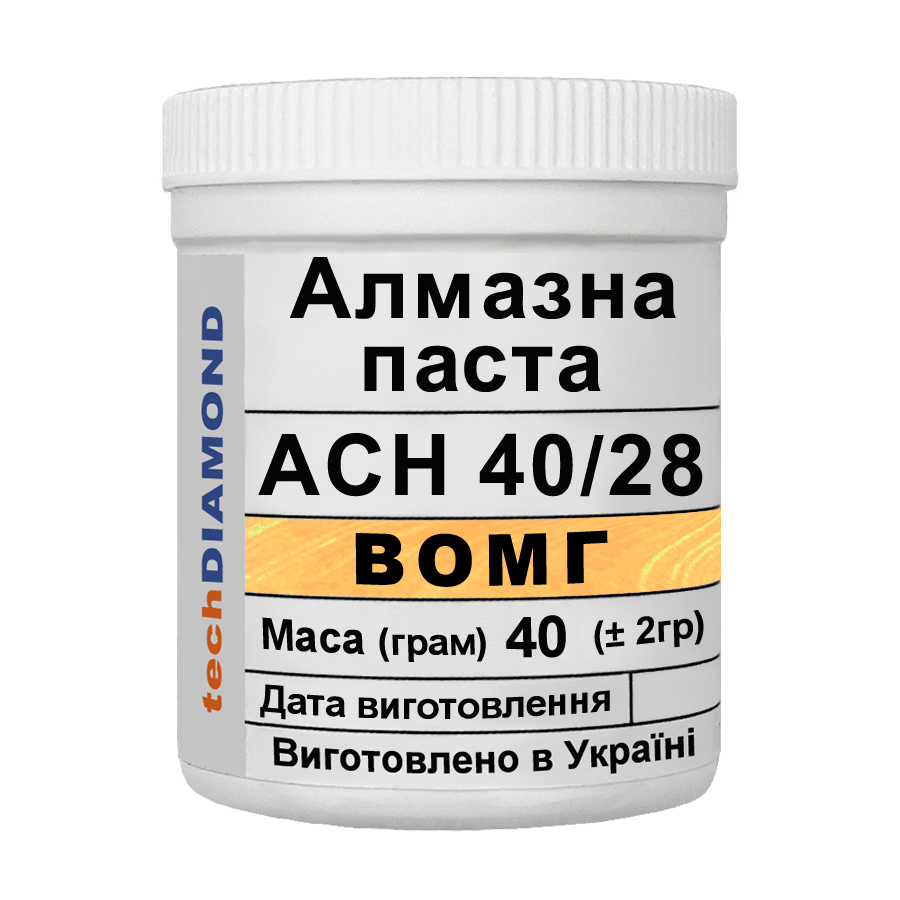 Алмазна паста Техдіамант АСН 40/28 ВОМГ 40%-80 карат 400 Grit мазеподібна 40 г